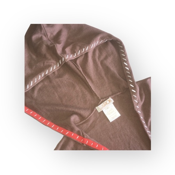 new LaRok ༄ Cashmere Waterfall Sweater Hoodie ༄ Warm Cocoa Brown Stripes ༄ L - Picture 13 of 16